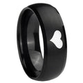10mm Heart Dome Brush Black Tungsten Carbide Men's Engagement Ring