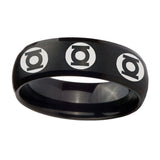 5, 8mm Multiple Green Lantern Dome Matte Black Silver Wedding Bands For Him