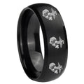 10mm Multiple Marine Dome Brush Black Tungsten Carbide Anniversary Ring