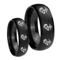 Multiple Marine Dome Brush Black Tungsten His And Hers Ring
