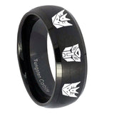 10mm-Transformers-Autobot-Decepticon-Dome-Brush-Black-Tungsten-Carbide-Mens-Bands-Ring