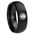 8MM Skull Dome Brush Black Tungsten Mens Engagement Band