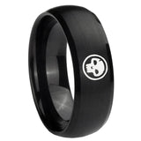 10mm Skull Dome Brush Black Tungsten Carbide Mens Bands Ring