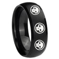 8MM Multiple Skull Dome Brush Black Tungsten Mens Promise Ring