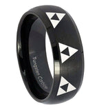 10mm-Multiple-Zelda-Triforce-Dome-Brush-Black-Tungsten-Mens-Promise-Ring