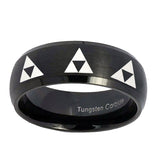 10mm-Multiple-Zelda-Triforce-Dome-Brush-Black-Tungsten-Mens-Promise-Ring