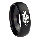 10mm-Air-Force-Brush-Black-Dome-Tungsten-Carbide-Men's-Ring