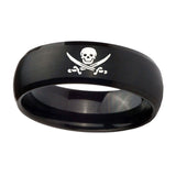 8mm-Skull-Pirate-Dome-Brush-Black-Tungsten-Carbide-Wedding-Engraving-Ring