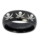 10mm-Multiple-Skull-Pirate-Dome-Brush-Black-Tungsten-Custom-Ring-for-Men
