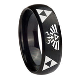10mm-Legend-of-Zelda-Dome-Brush-Black-Tungsten-Carbide-Wedding-Engagement-Ring