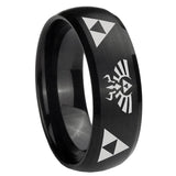 10mm Legend of Zelda Dome Brush Black Tungsten Carbide Wedding Engagement Ring