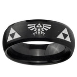 5, 8mm Legend of Zelda Dome Brush Black Tungsten Ring