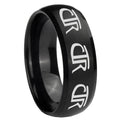 10mm Multiple CTR Dome Brush Black Tungsten Carbide Men's Promise Rings