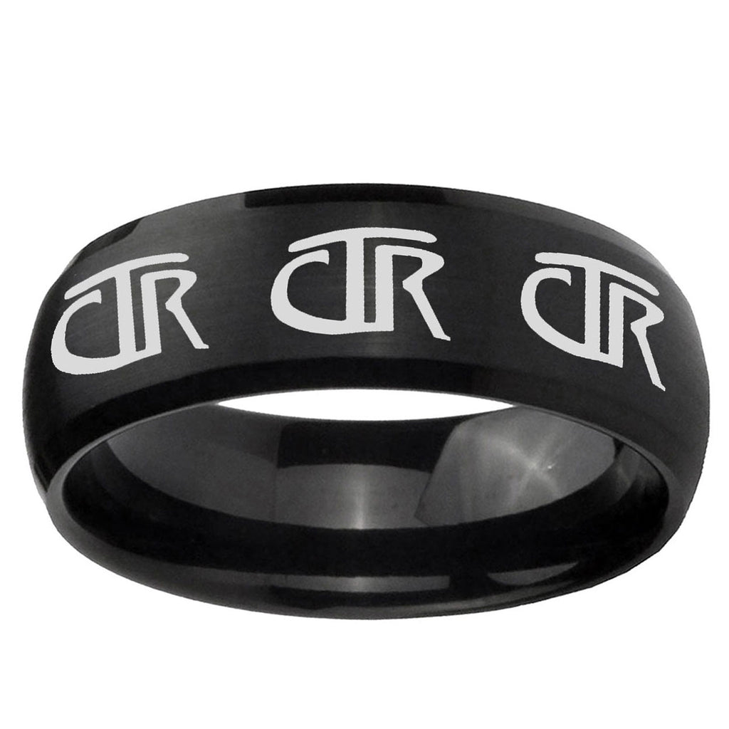 5MMMultiple CTR Dome Brush Black Tungsten Mens Bands Ring