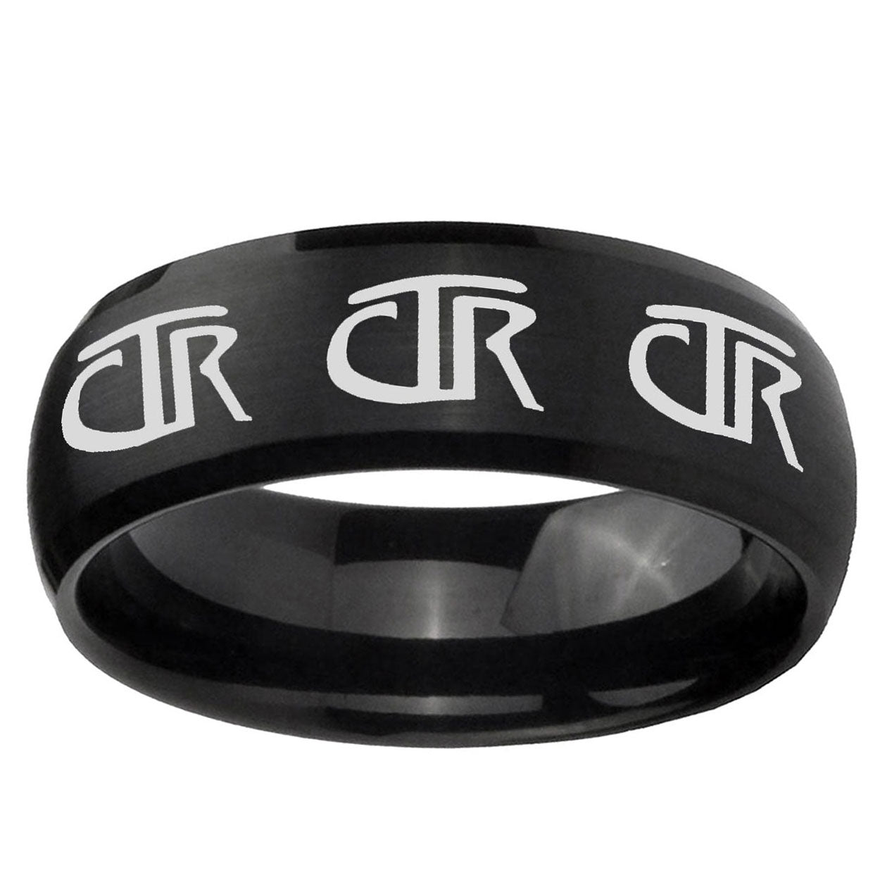 5MMMultiple CTR Dome Brush Black Tungsten Mens Bands Ring