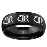 10mm Multiple CTR Dome Brush Black Tungsten Ring