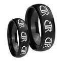 Multiple CTR Dome Brush Black Tungsten Matching Ring Set