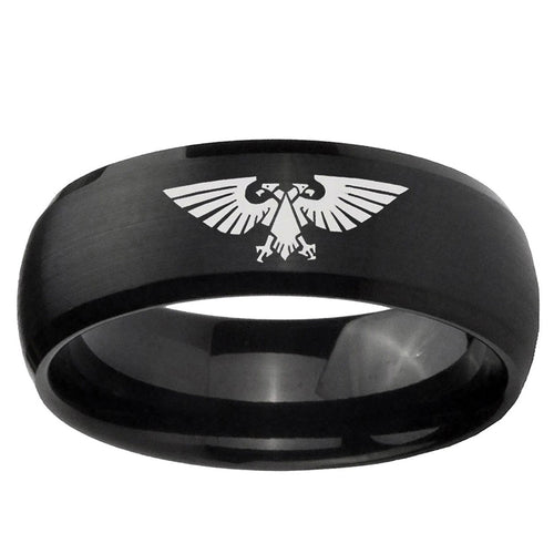 10mm Aquila Dome Brush Black Tungsten Ring