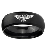5, 8mm Aquila Dome Brush Black Tungsten Carbide Mens Engagement Ring