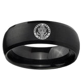 5, 8mm U.S. Army Dome Brush Black Tungsten Ring