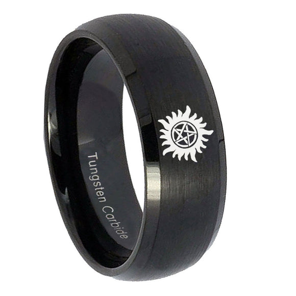 8mm Supernatural Dome Matte Black Tungsten Men Ring