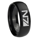 8mm N7 Design Dome Brush Black Tungsten Carbide Engagement Ring