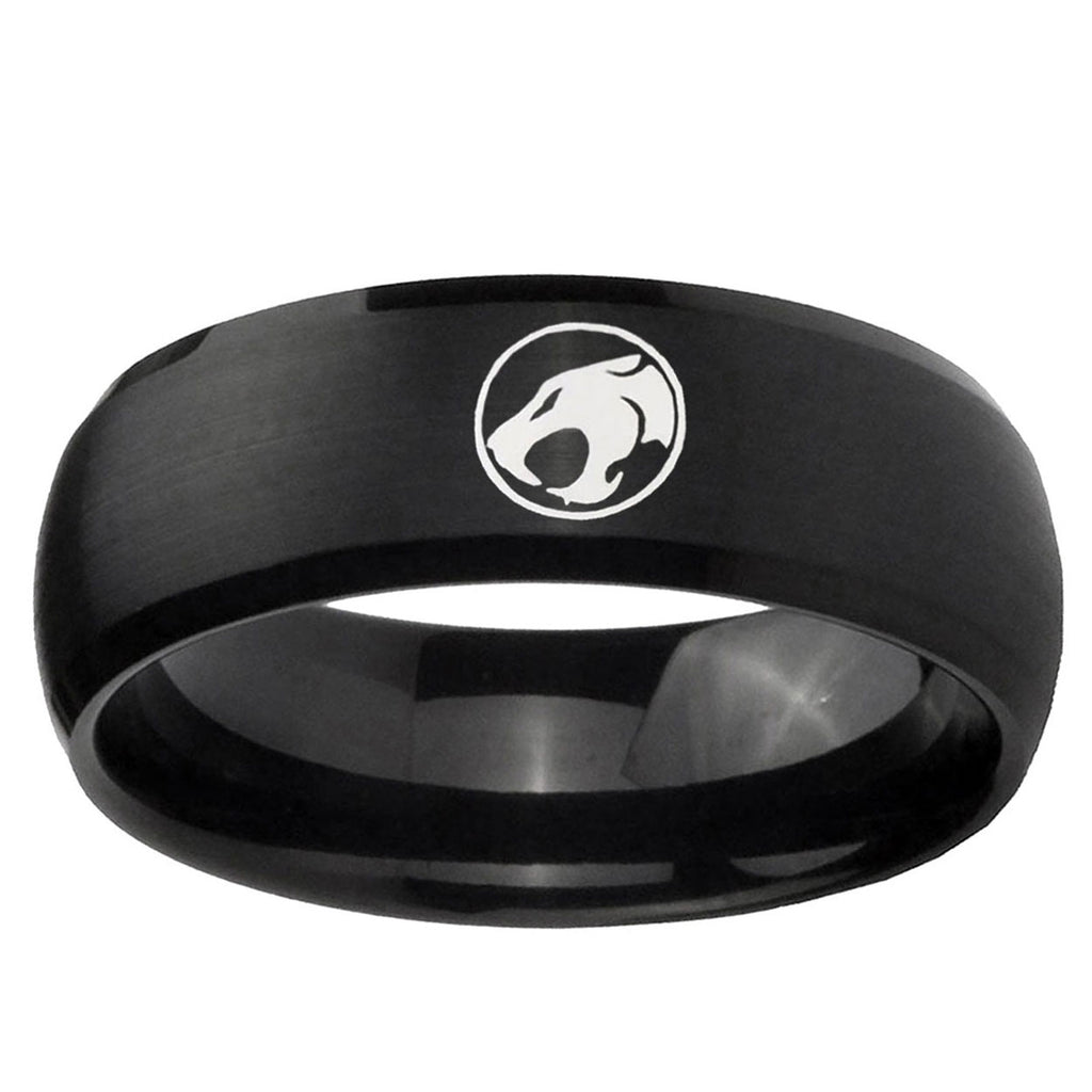 10mm Thundercat Dome Brush Black Tungsten Ring