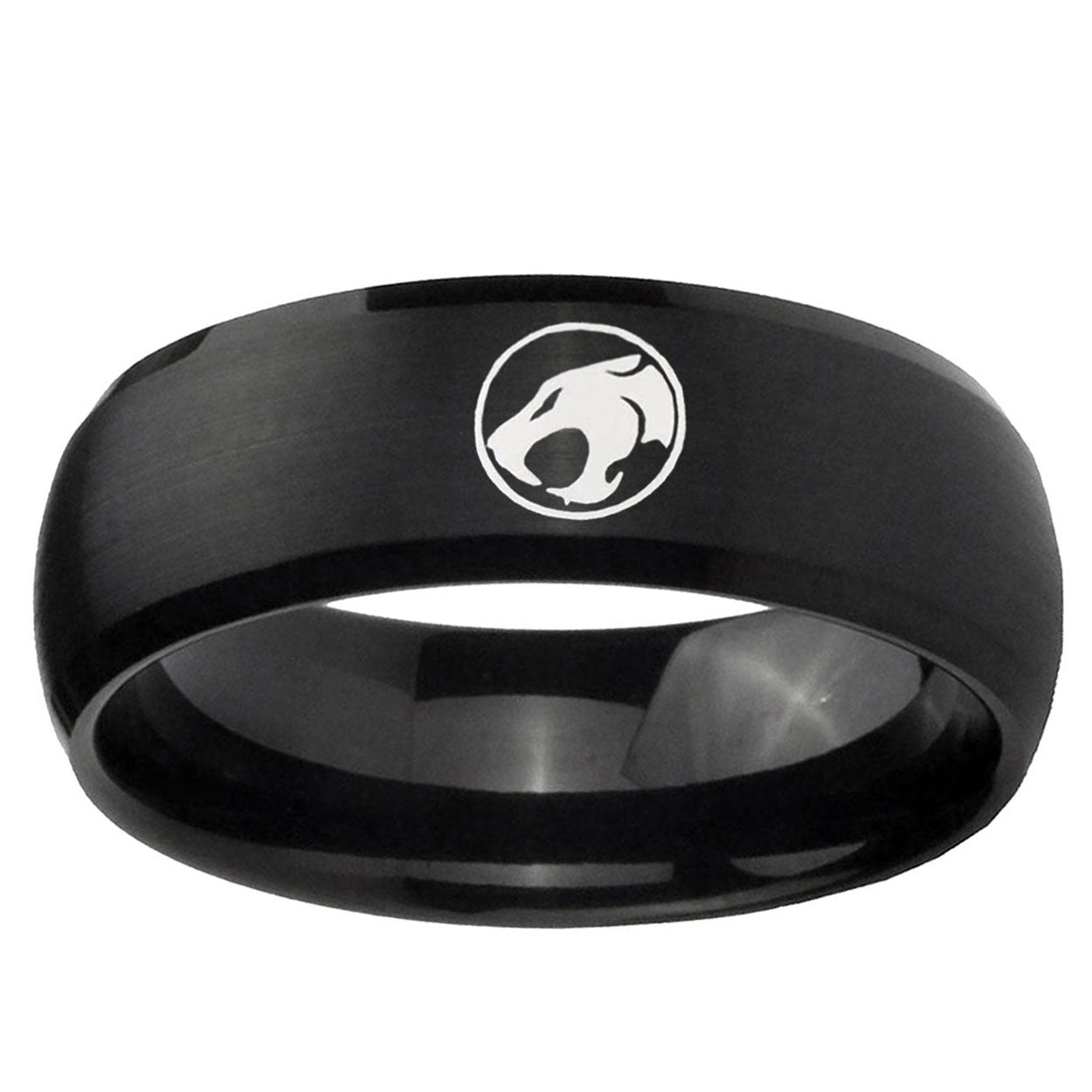 5MMThundercat Dome Brush Black Tungsten Mens Engagement Band
