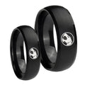 Thundercat Dome Brush Black Tungsten Couple Wedding Bands