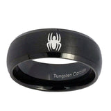 10mm-Spiderman-Dome-Brush-Black-Tungsten-Carbide-Wedding-Engagement-Ring