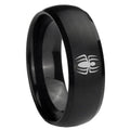 10mm Spiderman Dome Brush Black Tungsten Carbide Wedding Engagement Ring