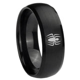 8mm Spiderman Dome Brush Black Tungsten Carbide Men's Wedding Ring
