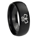 10mm Monarch Dome Brush Black Tungsten Carbide Mens Wedding Ring