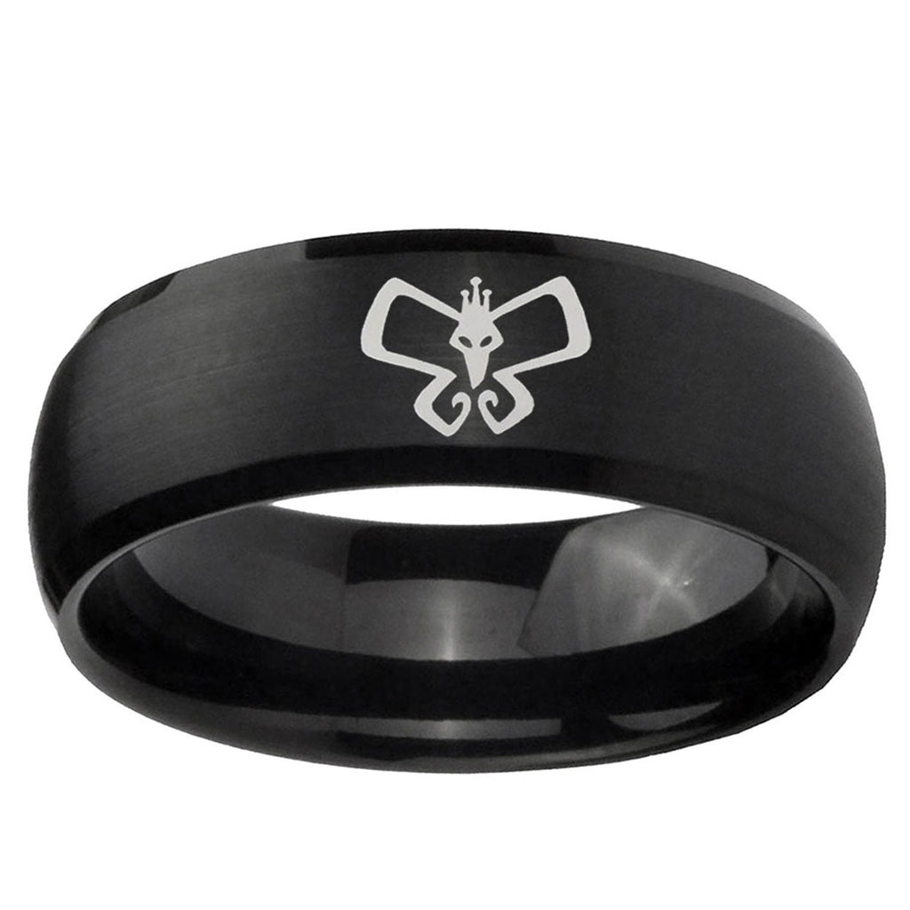 10mm Monarch Dome Brush Black Tungsten Ring