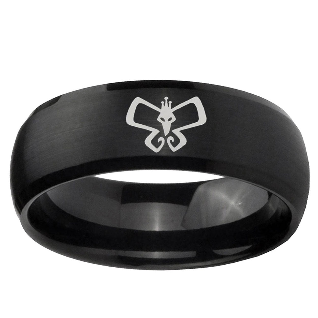 10mm Monarch Dome Brush Black Tungsten Ring