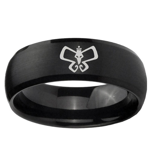 10mm Monarch Dome Brush Black Tungsten Ring
