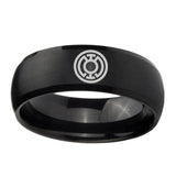 5, 8mm Blue Lantern Dome Matte Black Tungsten Men Ring
