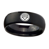 5, 8mm Lantern Corps Dome Matte Black Engraved Rings For Him