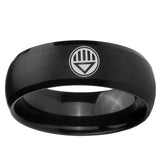 5, 8mm Lantern Corps Dome Matte Black Engraved Rings For Him