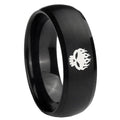 8MM Offspring Dome Brush Black Tungsten Personalized Ring