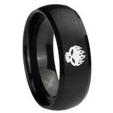 8mm Offspring Dome Brush Black Tungsten Carbide Personalized Ring