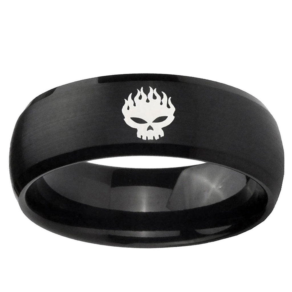 10mm Offspring Dome Brush BlackTungsten Ring