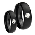 OffspRing Dome Brush Black Tungsten Promise Ring Set
