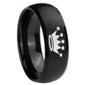 10mm Crown Dome Brush Black Tungsten Carbide Mens Promise Ring