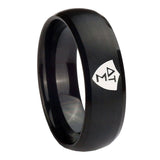 10mm-Greek-CTR-Dome-Brush-Black-Tungsten-Carbide-Men's-Wedding-Ring