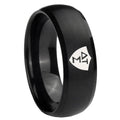 10mm Greek CTR Dome Brush Black Tungsten Carbide Men's Wedding Ring