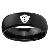 5, 8mm Greek CTR Dome Brush Black Tungsten Ring