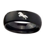 10mm-Horse-Dome-Brush-Black-Tungsten-Carbide-Men's-Promise-Rings
