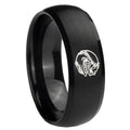 10mm Angry Baseball Dome Brush Black Tungsten Carbide Promise Ring