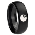 8MM 8 Ball Dome Brush Black Tungsten Men's Engagement Ring